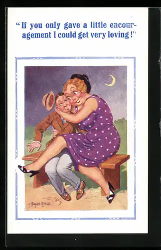 Künstler-AK Donald McGill: ...I could get very loving!