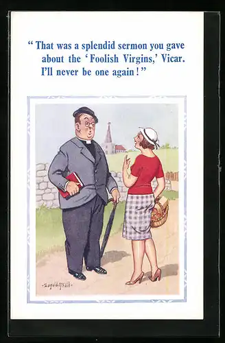 Künstler-AK Donald McGill: Foolish Virgins