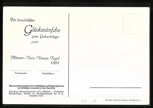 Künstler-AK Turner am Barren