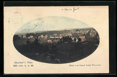 Präge-AK Oberhof i. Thür., Blick vom Grand Hotel Wünscher