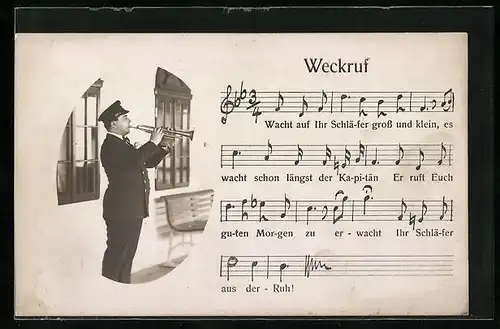 AK Weckruf, Mann mit Trompete