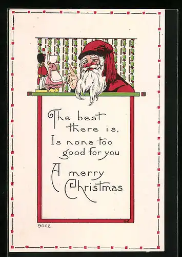 Präge-AK A Merry Christmas, Weihnachtsmann