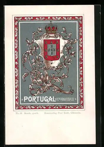 AK Wappen Königreich Portugal