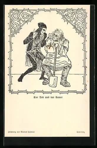 AK Der Tod ermahnt den Bauern