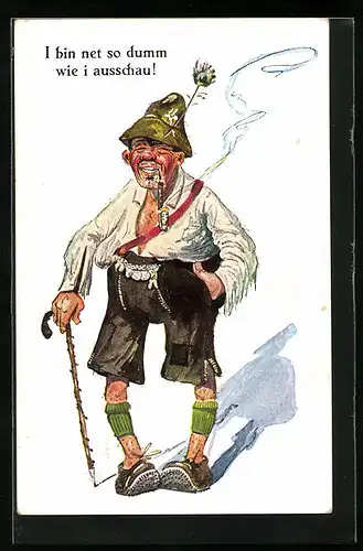 Künstler-AK I bin net so dumm wie i ausschau!