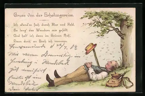 AK Wanderer macht ein Nickerchen