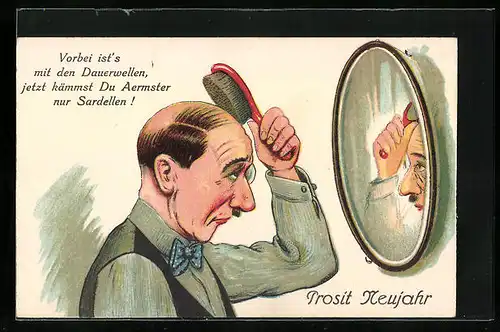 AK ...jetzt kämmst du Ärmster nur Sadellen!