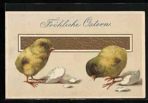 Präge-AK Ostergruss, Osterküken