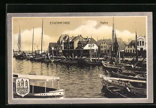 AK Eckernförde, Hafen mit Schiffen