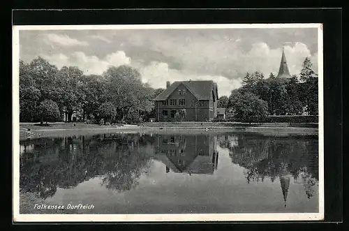 AK Falkensee, Blick auf den Dorfteich