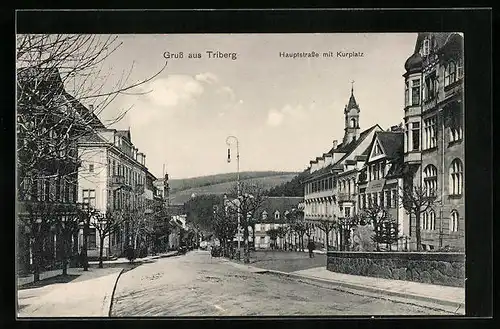 AK Triberg, Hauptstrasse mit Kurplatz