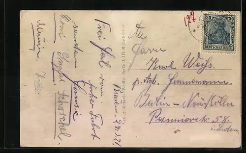 AK Rauen, Strassenpartie mit Kirche