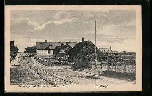 AK Wenningstedt auf Sylt, Partie der Dorfstrasse