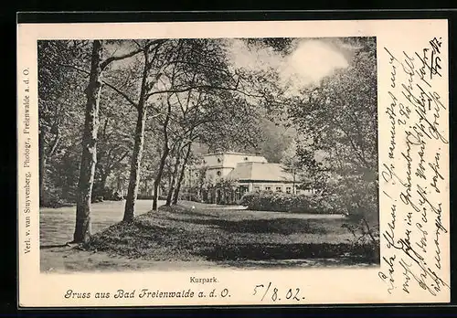 AK Bad Freienwalde /Oder, Weg in den Kurpark