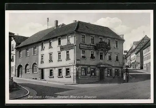 AK Beerfelden i. Odenw., Metzkeil, Hotel zum Schwanen