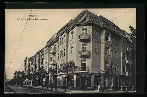 AK Berlin-Steglitz, Schützenstrasse Ecke Lindenstrasse