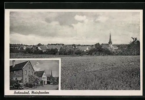 AK Brebersdorf / Mainfranken, Gasthaus zu den drei Kronen, Panorama