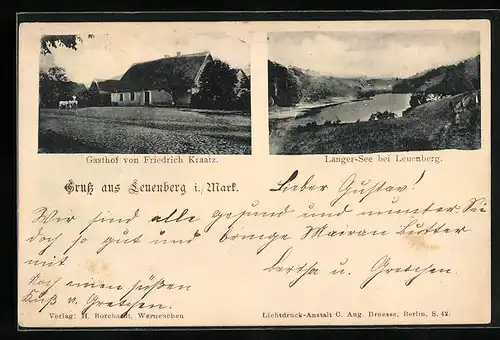 AK Leuenberg, Gasthof von Freidrich Kraatz, Langer-See
