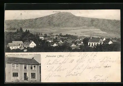 AK Antweiler / Ahr, Gasthaus zum Jägerhof, Panorama mit Aremberg