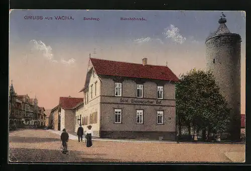 AK Vacha, Hotel Weimarischer Hof an der Bahnhofstrasse