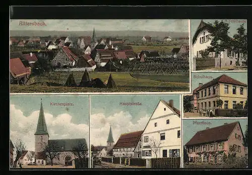 AK Rittersbach, Kirchenplatz, Forsthaus, Schulhaus