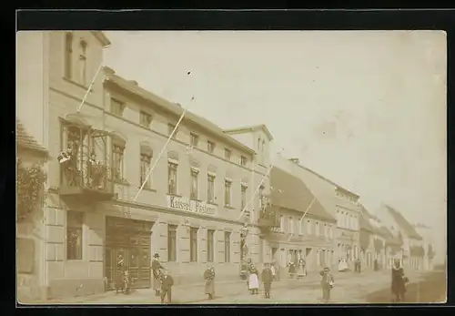 Foto-AK Mühlberg / Elbe, Kaiserl. Postamt an der Marktstrasse