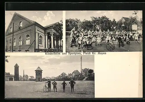 AK Plaidt / Kr. Mayen, Kinderheim und Sportplatz