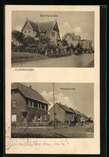 AK Kleinrhüden, Bahnhofstrasse, Maschstrasse mit Wohnhäusern