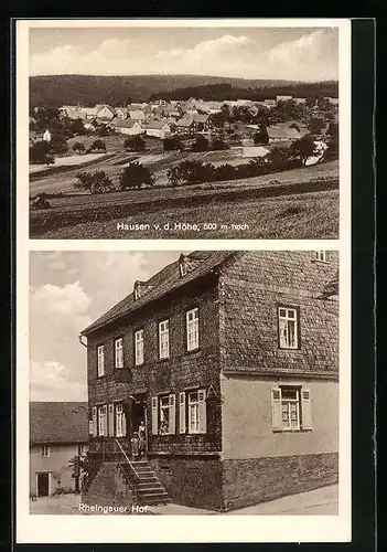 AK Hausen v. d. Höhe, Gasthaus Rheingauer Hof, Ortsansicht