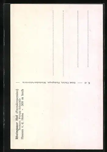 AK Hausen v. d. Höhe, Gasthaus Rheingauer Hof, Ortsansicht