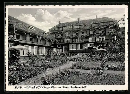 AK Neustadt /Südharz, Hotel Haus zur Sonne, Garten