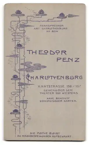 Fotografie Theodor Penz, Berlin-Charlottenburg, Kantstrasse 156 /157, Bursche mit leichtem Oberlippenbart