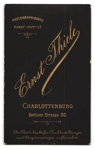 Fotografie Ernst Thiele, Berlin-Charlottenburg, Berliner Strasse 80, Junge Dame mit hübschem Gesicht