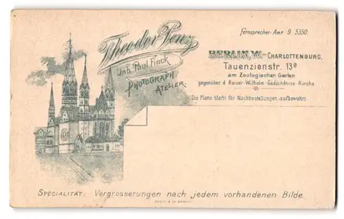Fotografie Theodor Penz, Berlin, Tauenzienstr. 13a, Blick auf die Gedächtsniskirche am Breitscheitplatz