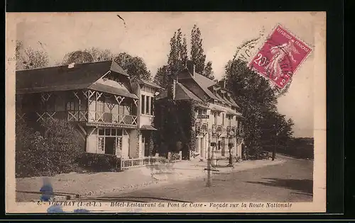 AK Vouvray, Hotel-Restaurant du Pont de Cisse, Facade sur la Route Nationale