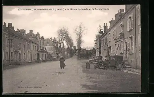 AK Ste-Maure-de-Touraine, La Route Nationale et la Gendarmerie