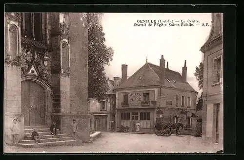 AK Genille, Portail de l`Eglise Sainte-Eulalie