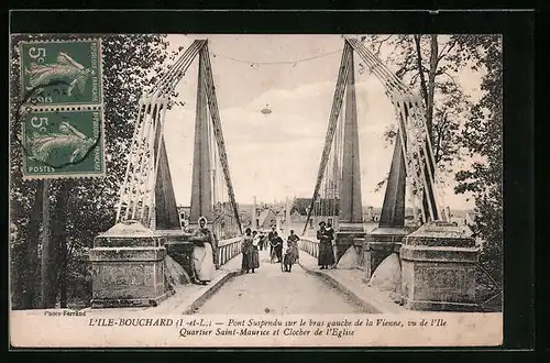 AK L`Ile-Bouchard, Pont Suspendu sur le bras gauche de la Vienne