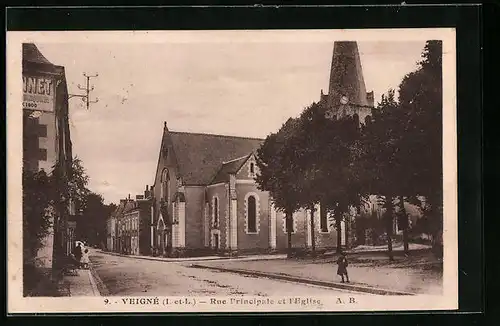 AK Veigné, Rue Principale et l`Eglise