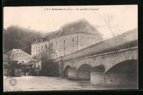 AK Artannes, Le moulin et le pont