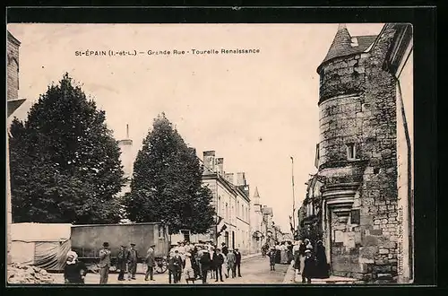 AK St-Epain, Grande Rue, Tourelle Renaissance