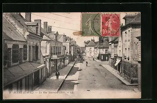 AK Bléré, La Rue Nationale