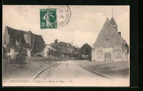 AK Chenonceaux, L`Eglise et la Maison des Pages