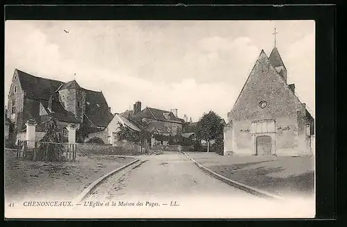 AK Chenonceaux, L`Eglise et la Maison des Pages