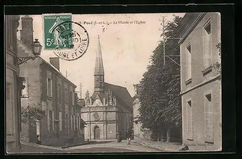 AK Pocé, La Mairie et l`Eglise