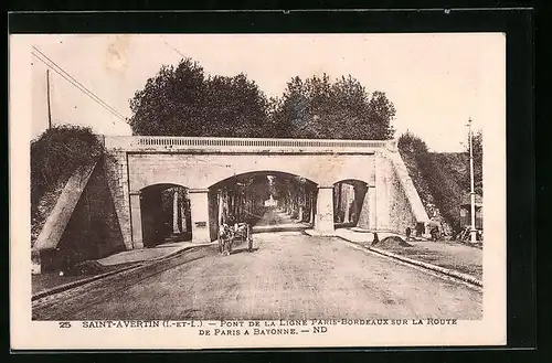 AK Saint-Avertin, Pont de la Ligne Paris-Bordeaux sur la Route de Paris a Bayonne