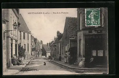 AK Neuvy-Le-Roi, Rue de la Fontaine