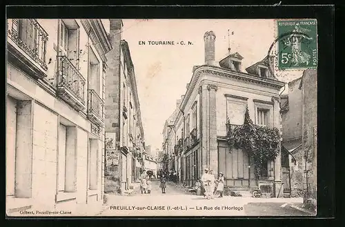 AK Preuilly-sur-Claise, La Rue de l`Horloge