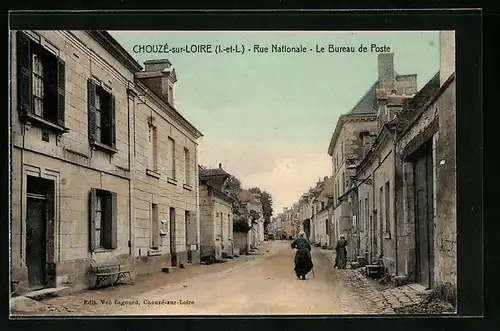 AK Chouzé-sur-Loire, Rue Nationale, Le Bureau de Poste