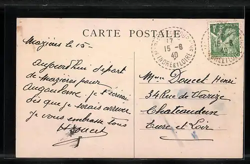 AK Maziéres, La Mairie et la Poste Place Gambetta